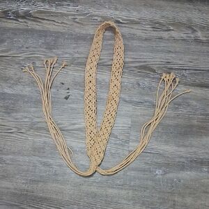 Handmade Bohemian-style Macrame  Tan Belt